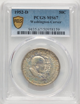 1952-D 50C Washington-Carver Commemorative Silver PCGS MS67
