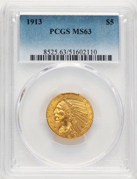 1913 $5 Indian Half Eagle PCGS MS63 (776319005)