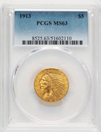 1913 $5 Indian Half Eagle PCGS MS63 (776319005)