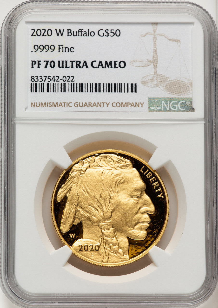 2020-W G$50 Gold Buffalo DCAM Brown Label NGC PF70 (775284018)
