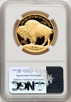 2013-W $50 One-Ounce Gold Buffalo Brown Label NGC PF70 (774588011)