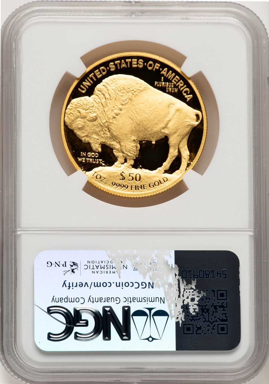 2013-W $50 One-Ounce Gold Buffalo Brown Label NGC PF70 (774588011)
