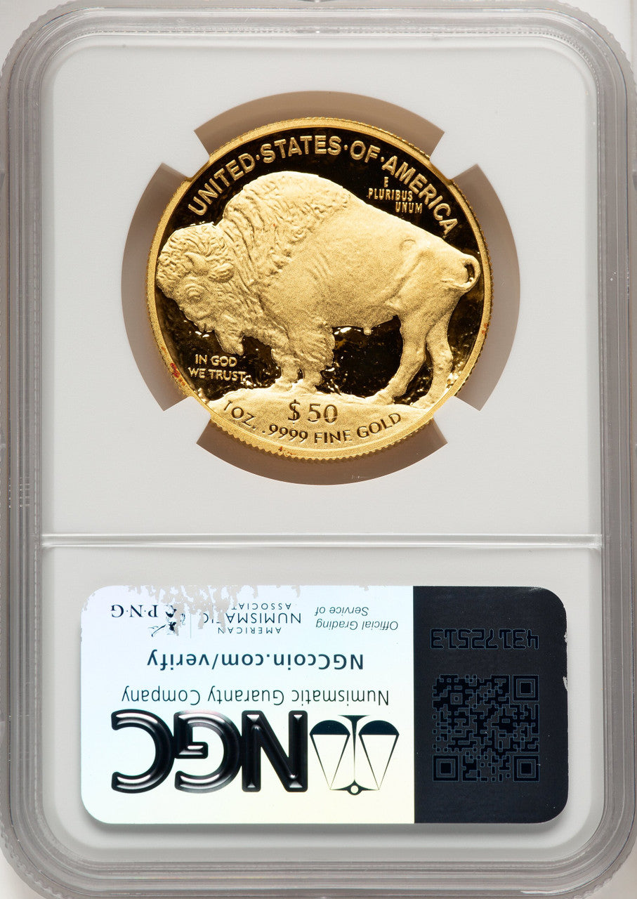 2011-W $50 One-Ounce Gold Buffalo Brown Label NGC PF70 (775284016)