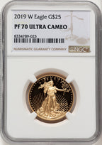 2019-W $25 Half-Ounce Gold Eagle Brown Label NGC PF70 (774348012)