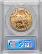 2008-W $50 One-Ounce Gold Eagle Burnished Blue Gradient PCGS SP70