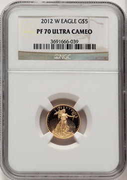 2012-W Gold American Eagle 4-Coin Set Brown Label NGC PF70