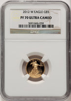 2012-W Gold American Eagle 4-Coin Set Brown Label NGC PF70