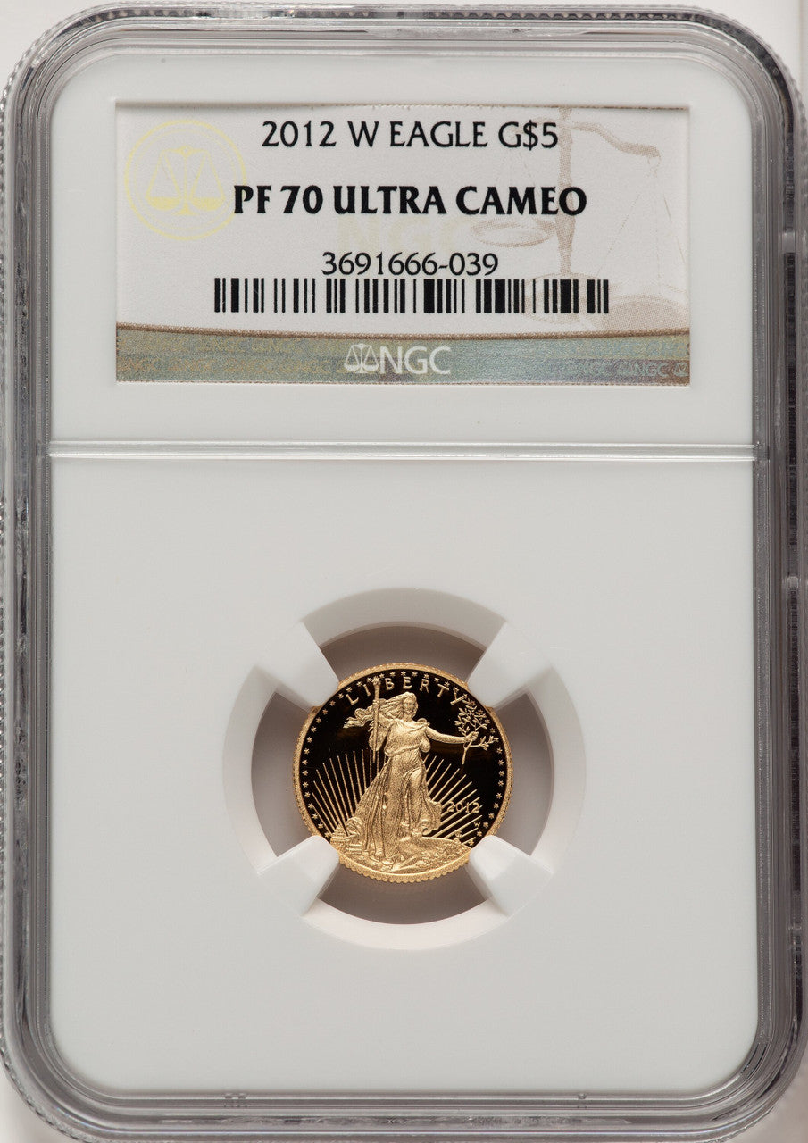2012-W Gold American Eagle 4-Coin Set Brown Label NGC PF70