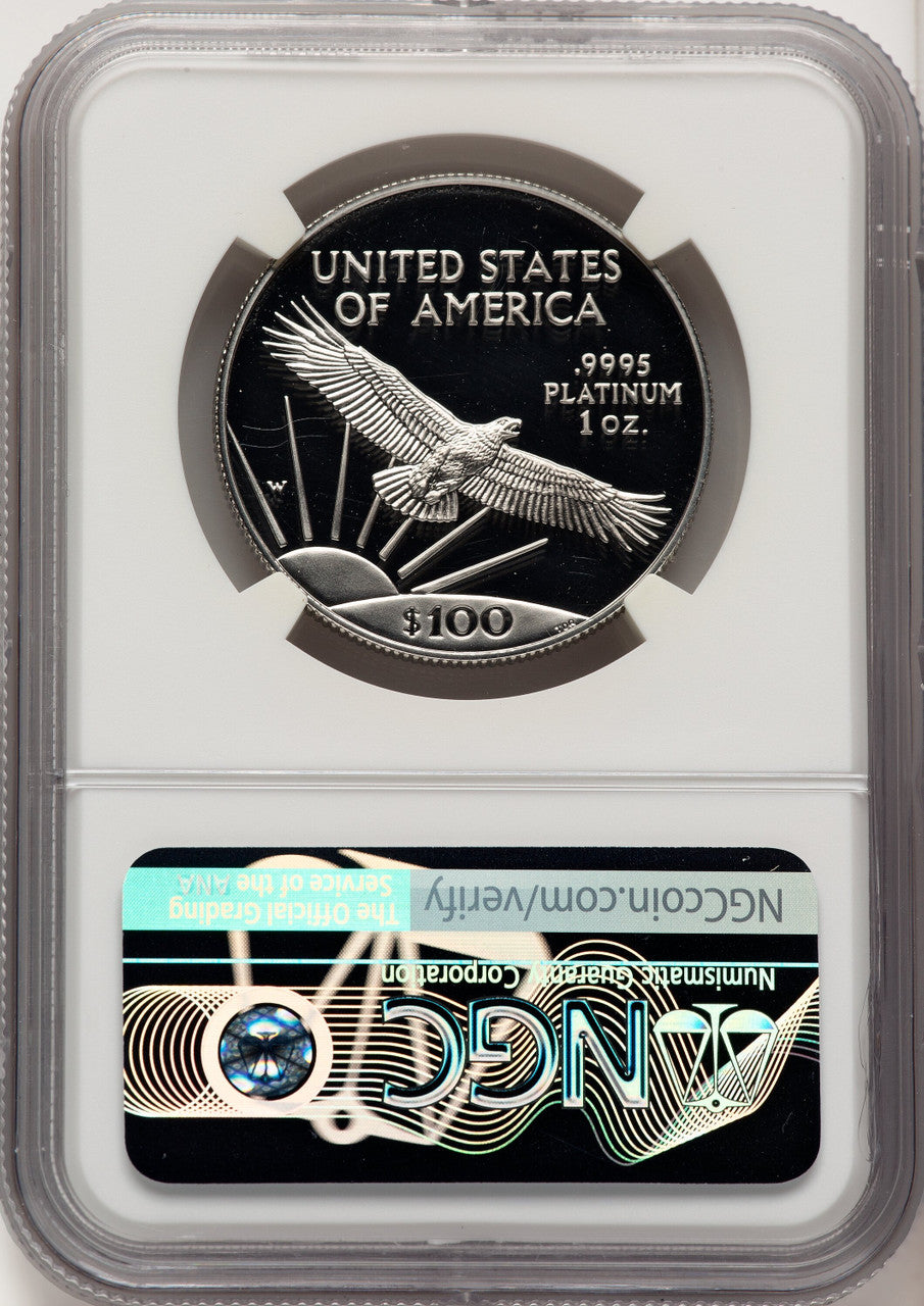 1997-W $100 One-Ounce Platinum Eagle Statue of Liberty Mike Castle NGC PF70