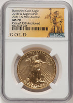 2018-W G$50 One Ounce Burnished Gold Eagle First Strike NGC MS70 (506930079)