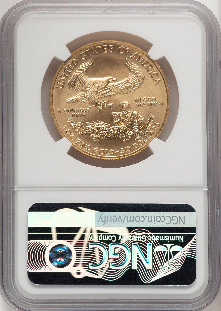 2018-W G$50 One Ounce Burnished Gold Eagle First Strike NGC MS70 (506930079)