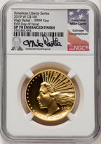 2019-W G$100 American Liberty High Relief Enhanced FDI Mike Castle NGC MS70
