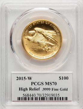 2015-W G$100 American Liberty High Relief PCGS MS70 Ed Moy