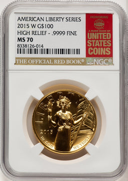 2015-W G$100 American Liberty High Relief Red Book NGC MS70