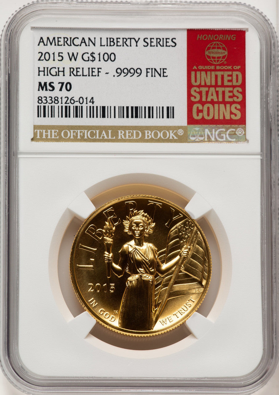 2015-W G$100 American Liberty High Relief Red Book NGC MS70