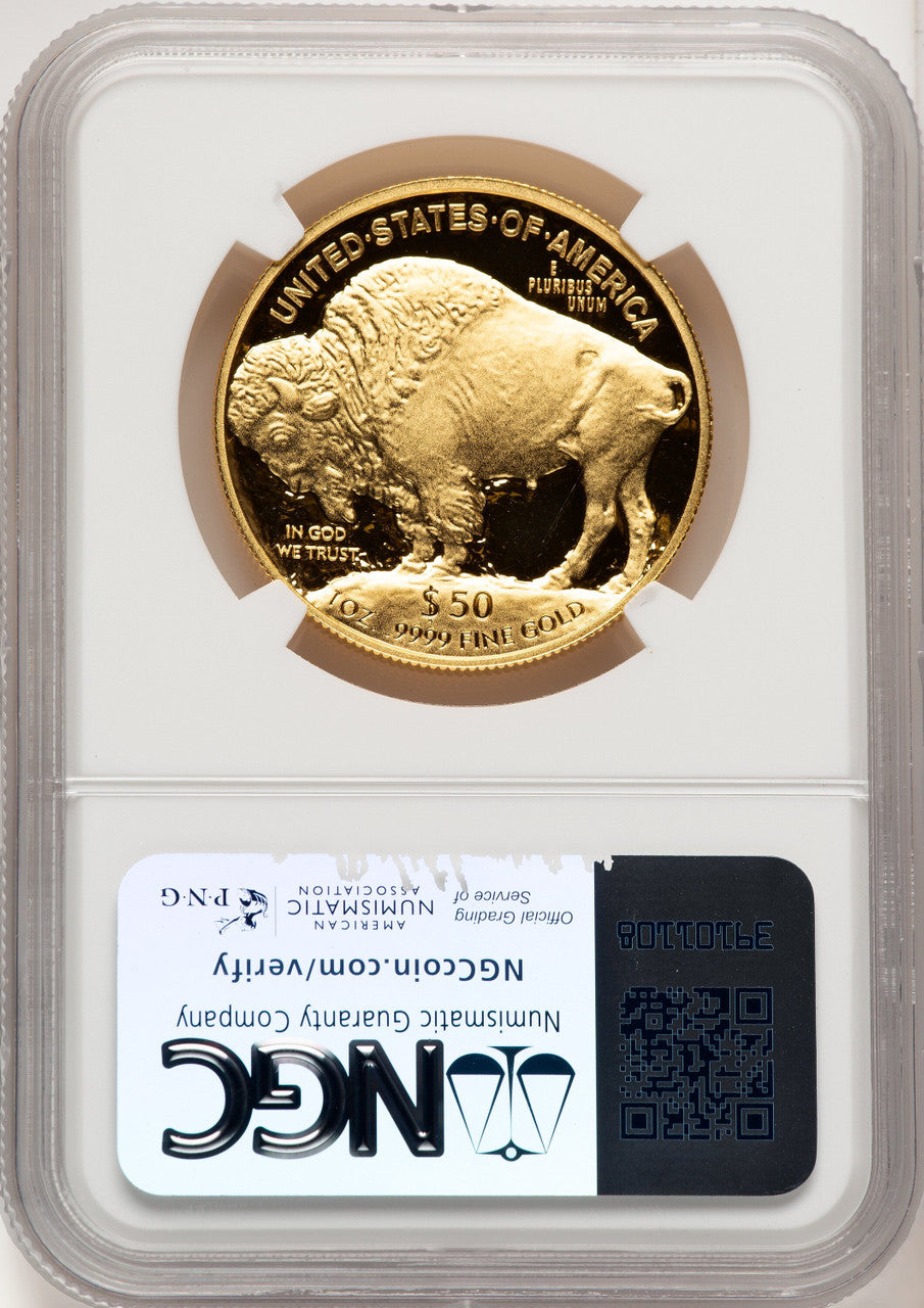 2017-W $50 One-Ounce Gold Buffalo Brown Label NGC PF70 (775057008)