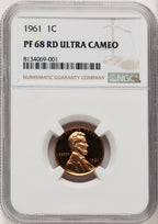 1961 1C Proof Lincoln Cent NGC PR68