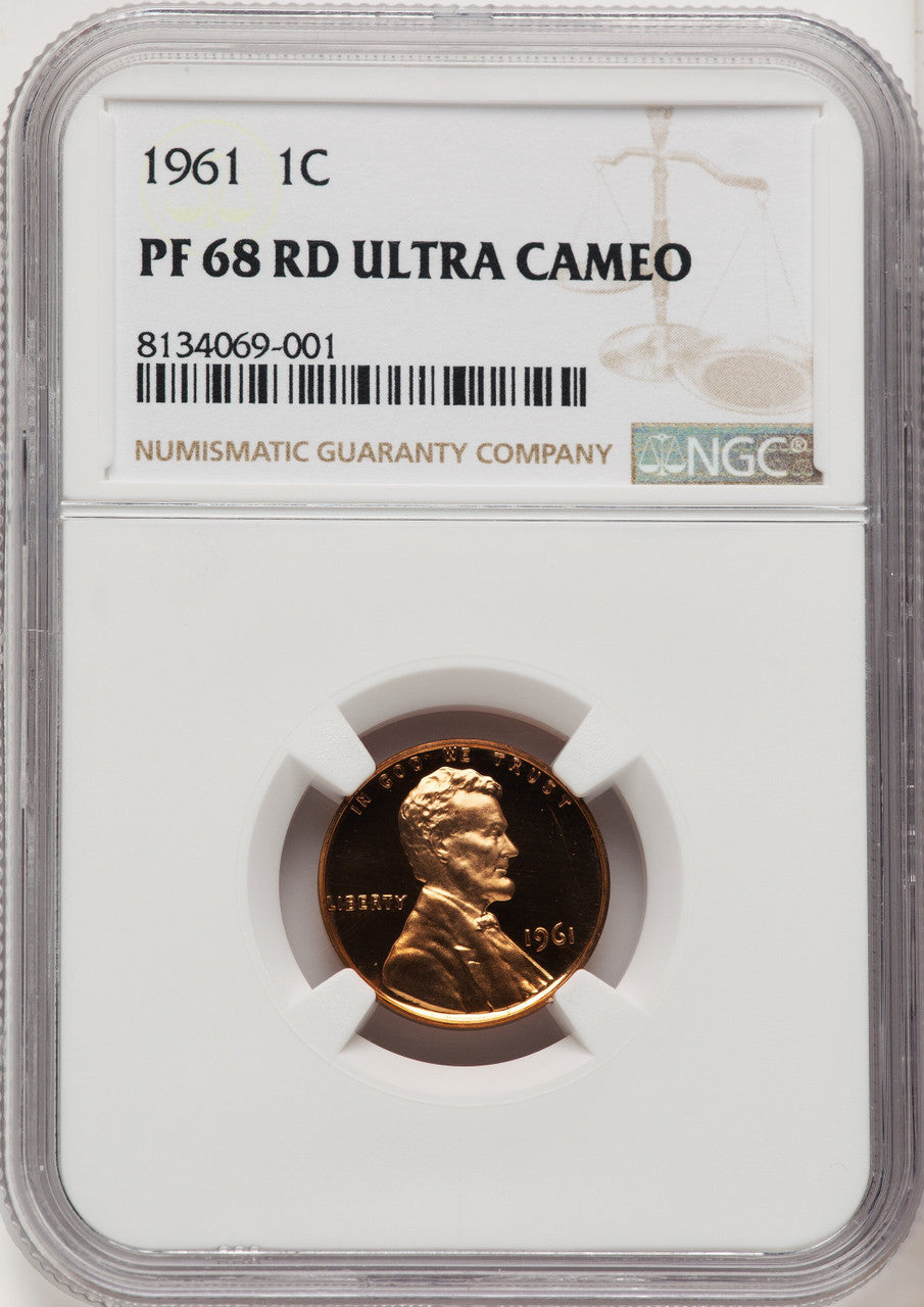 1961 1C Proof Lincoln Cent NGC PR68