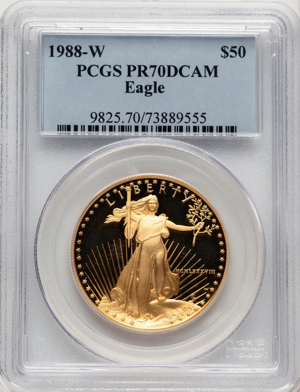 1988-W $50 One-Ounce Gold Eagle PCGS PR70 (506708010)