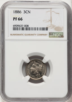 1886 3CN Proof Three Cent Nickel NGC PR66