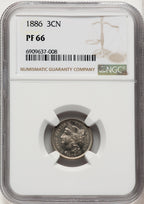 1886 3CN Proof Three Cent Nickel NGC PR66