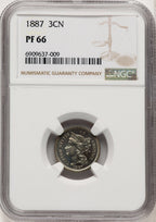1887 3CN Proof Three Cent Nickel NGC PR66