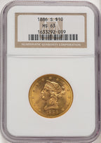 1886-S $10 Liberty Eagle NGC MS63 (506642002)