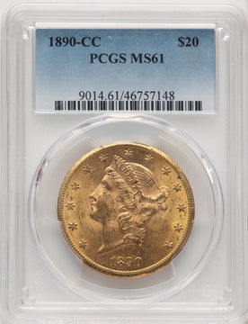 1890-CC $20 Liberty Double Eagle PCGS MS61 (67699005)