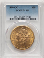 1890-CC $20 Liberty Double Eagle PCGS MS61 (67699005)
