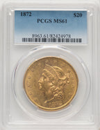 1872 $20 Liberty Double Eagle PCGS MS61 (774764003)