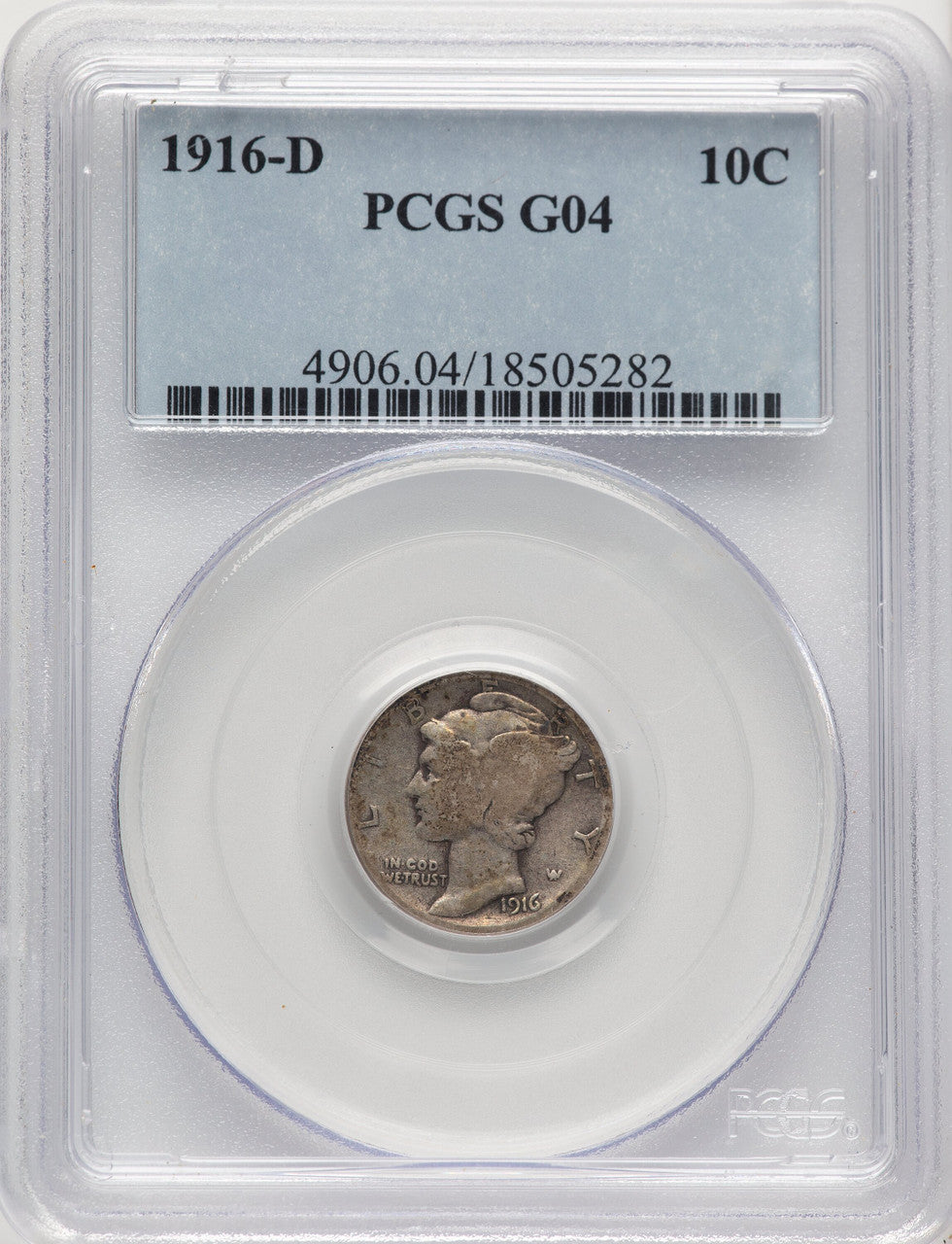 1916-D 10C Mercury Dime PCGS G4 (520695062)