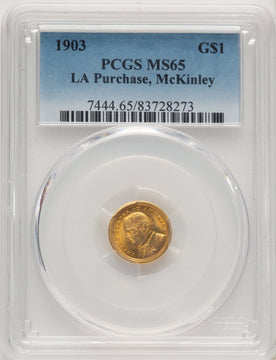 1903 G$1 MCKIN Blue Gradient Commemorative Gold PCGS MS65