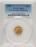 1903 G$1 MCKIN Blue Gradient Commemorative Gold PCGS MS65
