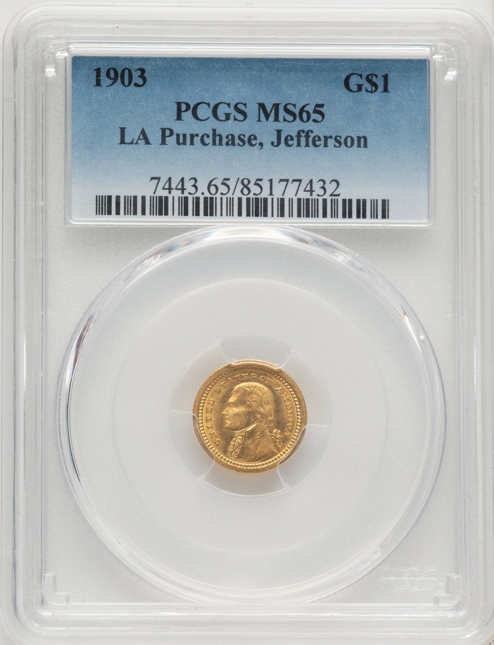 1903 G$1 JEFF Blue Gradient Commemorative Gold PCGS MS65