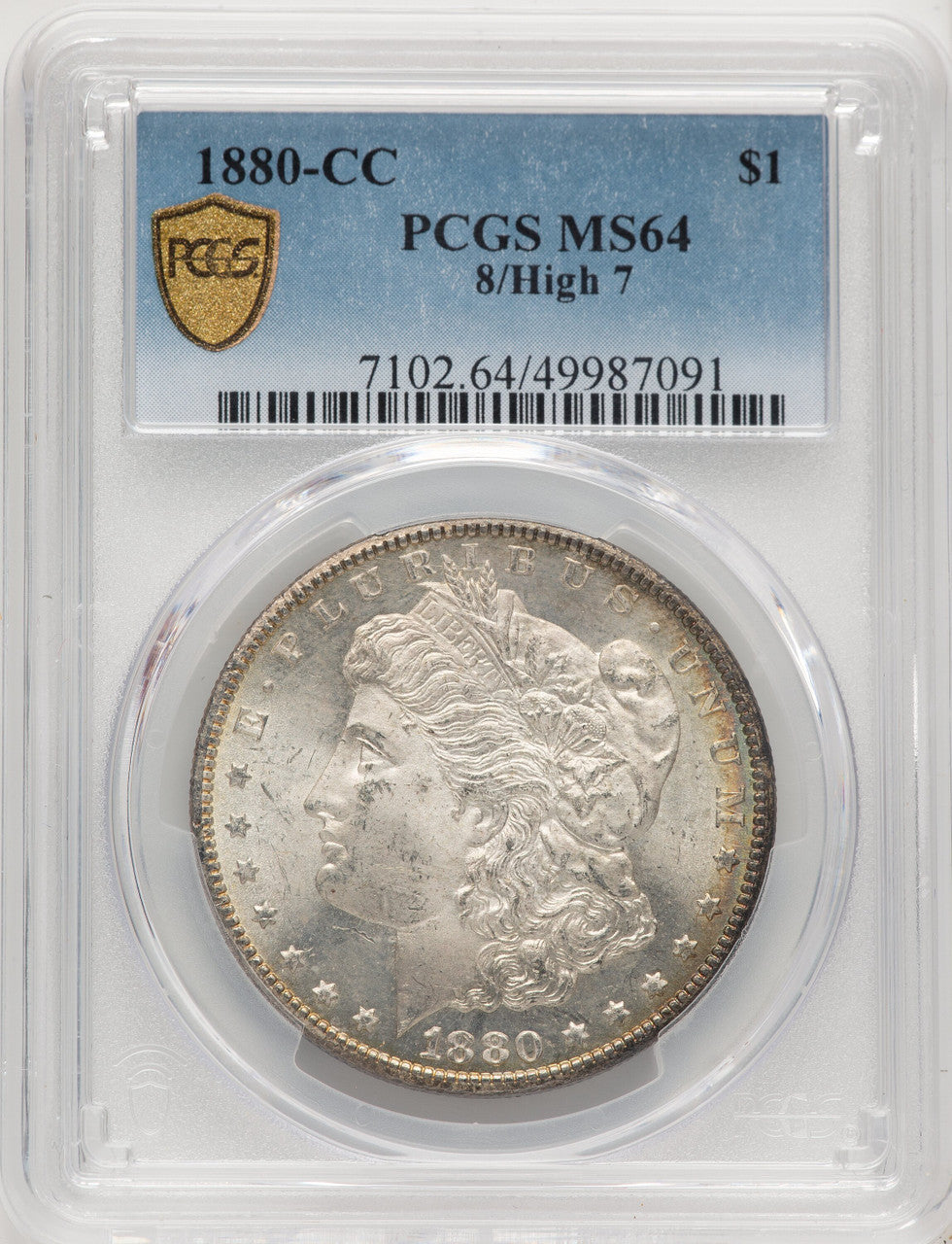1880-CC 8 Over High 7 Morgan Dollar PCGS MS64 (520667007)