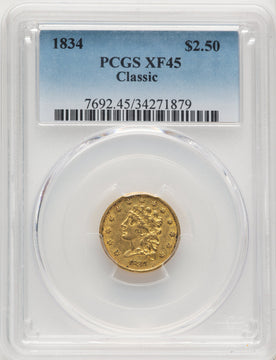 1834 $2.50 Classic Classic Quarter Eagle PCGS XF45