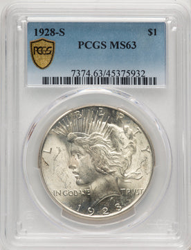 1928-S Peace Dollar PCGS MS63 (520667028)