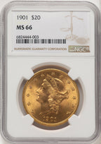 1901 $20 Liberty Double Eagle NGC MS66