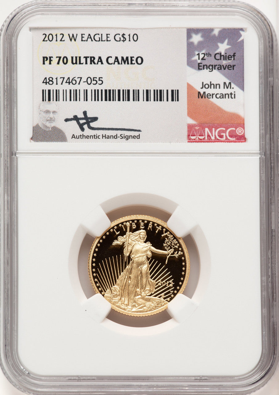 2012-W $10 Quarter-Ounce Gold Eagle John Mercanti NGC PF70