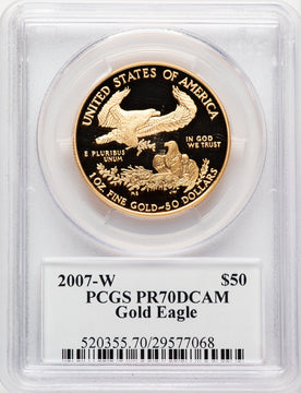 2007-W $50 One-Ounce Gold Eagle Moy Signature Ed Moy PCGS PR70