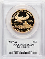 2007-W $50 One-Ounce Gold Eagle Moy Signature Ed Moy PCGS PR70