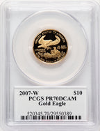 2007-W $10 Quarter-Ounce Gold Eagle Moy Signature Ed Moy PCGS PR70