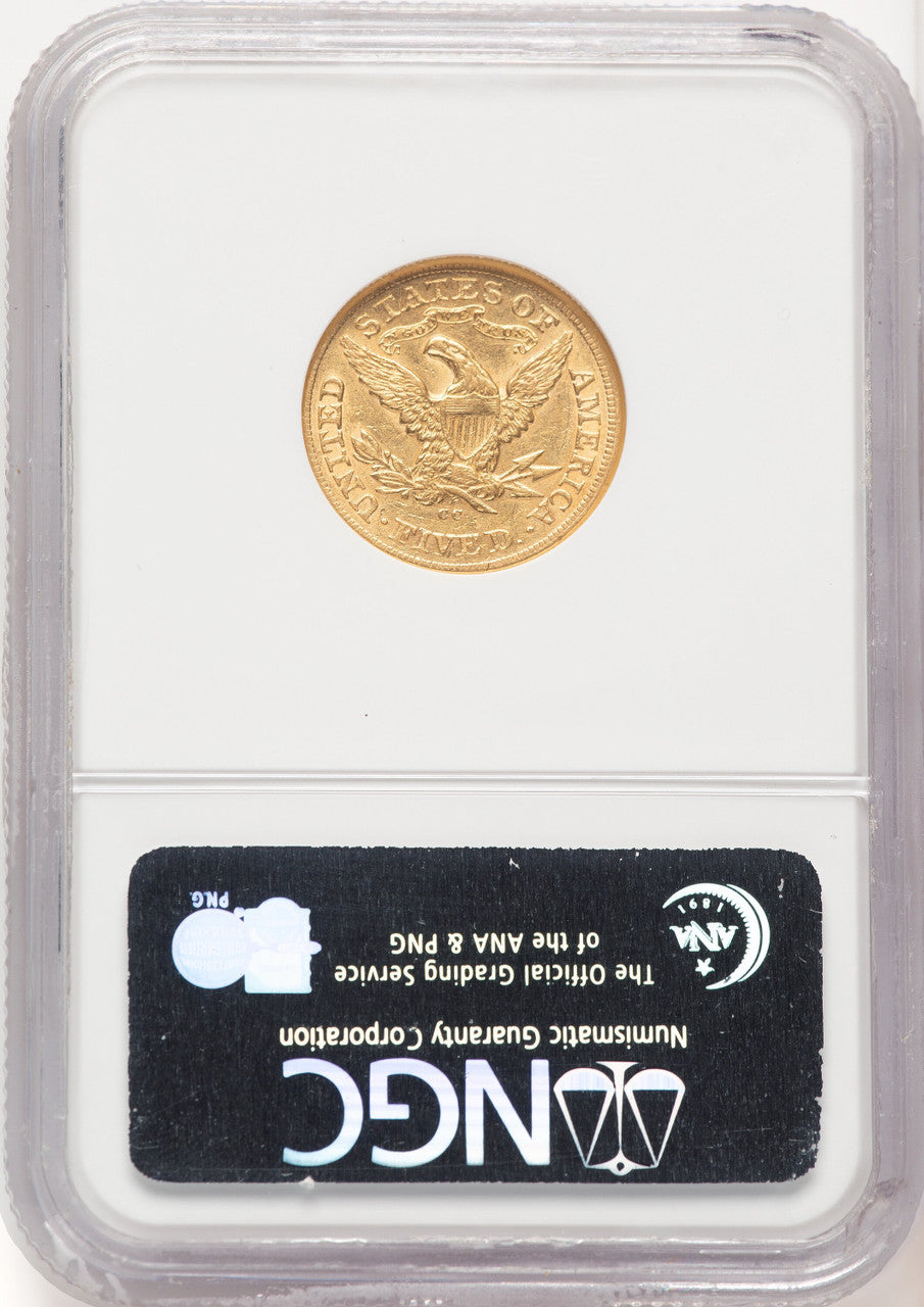 1873-CC $5 Liberty Half Eagle NGC AU50
