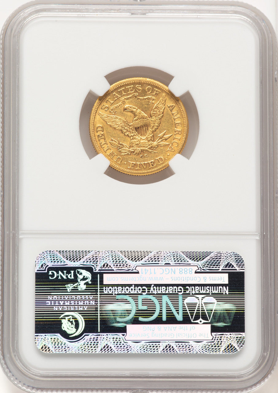 1874-CC $5 Liberty Half Eagle NGC AU53