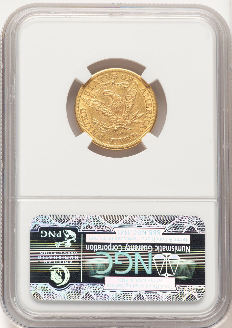 1881-CC $5 Liberty Half Eagle NGC AU55