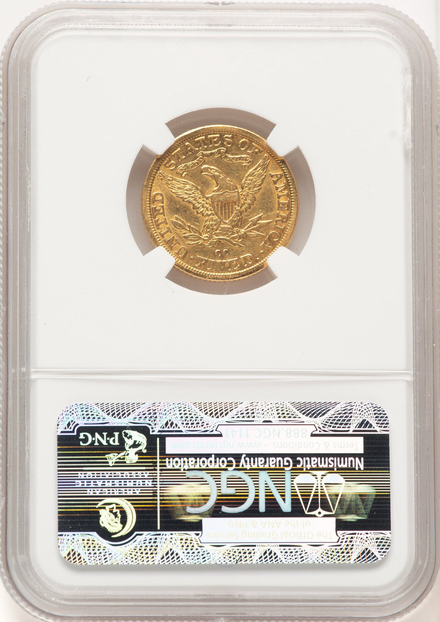 1882-CC $5 Liberty Half Eagle NGC AU55