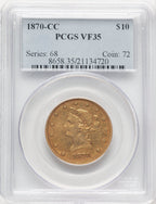 1870-CC $10 Liberty Eagle PCGS VF35