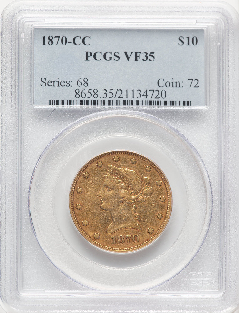 1870-CC $10 Liberty Eagle PCGS VF35