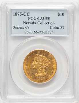 1875-CC $10 Liberty Eagle PCGS AU55