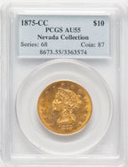 1875-CC $10 Liberty Eagle PCGS AU55